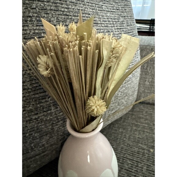 Isaac Mizrahi Art Pottery Vase Floral Arrangement Pink White Home Decor - Picture 5 of 6